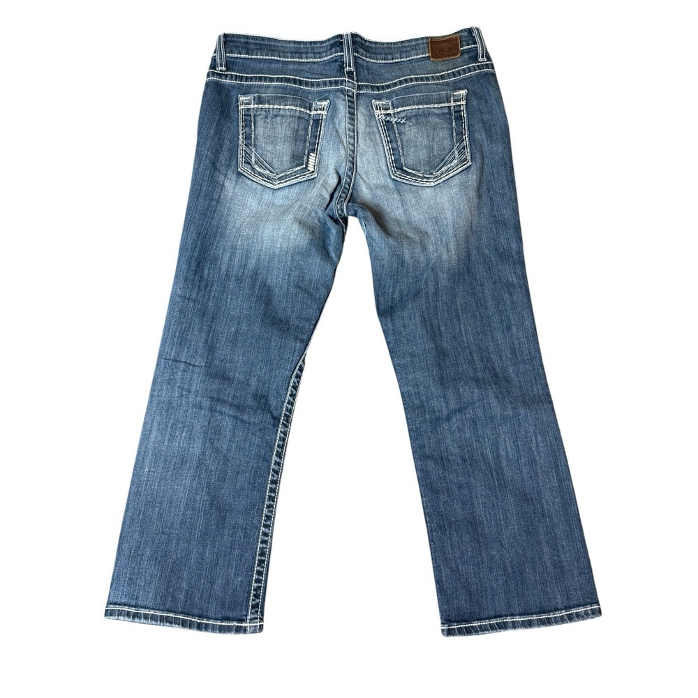 BKE Payton Jeans Womens 30x24 Straight Mid‎ Thick Stitch Fit Stretch Whiskered
